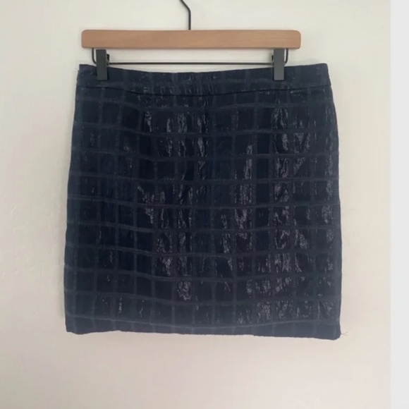 Windowpane Checkered Checker Poly Cotton Business Casual Chic Hip Mini Skirt - Picture 3 of 6